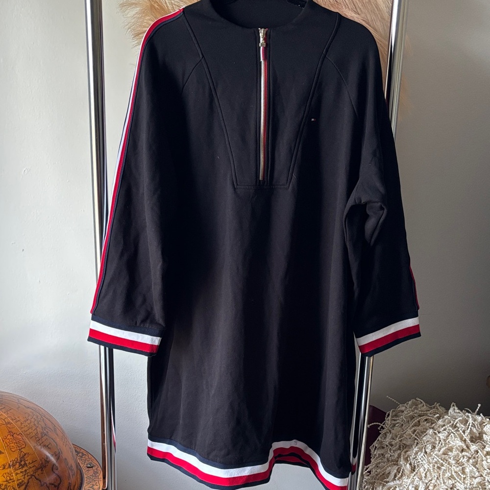 Tommy Hilfiger Black Dress with Red and White Accents